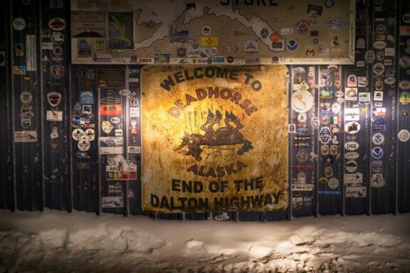 Sign for Deadhorse Alaksa/The end of the Dalton Highway