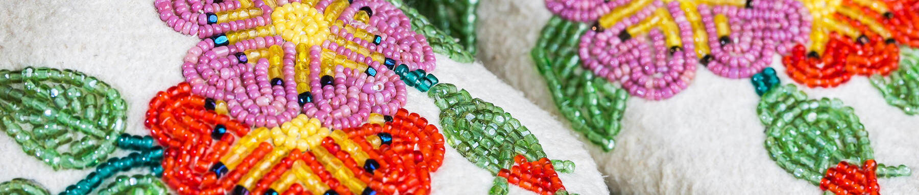 Close up photo of traditional Alaska Native beadwork.