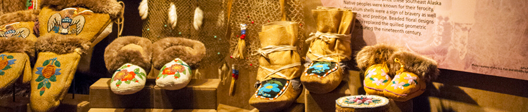 Traditional Alaska Native beadwork on fur lined boots..