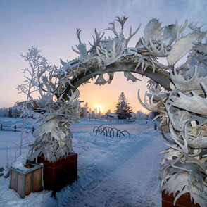 archway made of antlers