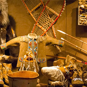 native clothing in a museum display case