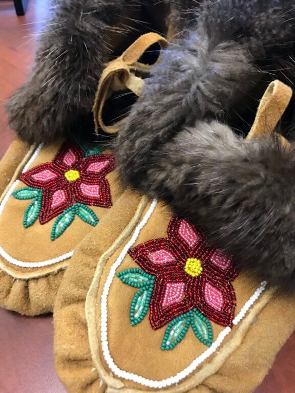 Slippers with native beadwork